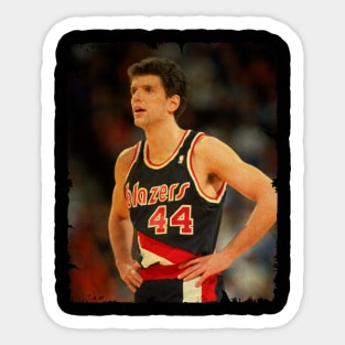 Drazen Petrovic - Vintage Design Of Basketball Sticker